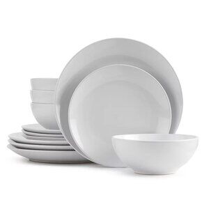The Big One Solid Coupe 12-pc. Dinnerware Set White